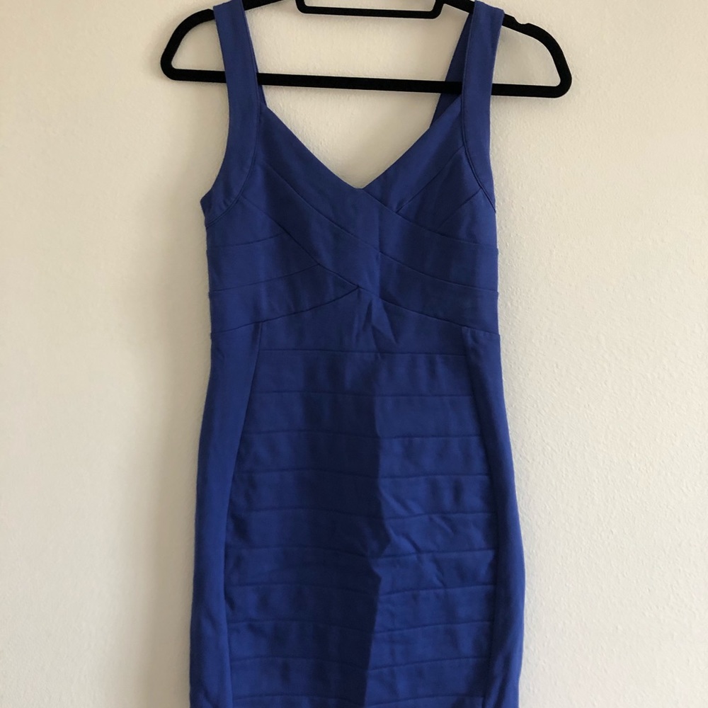 American eagle sweetheart neck bodycon blue dress